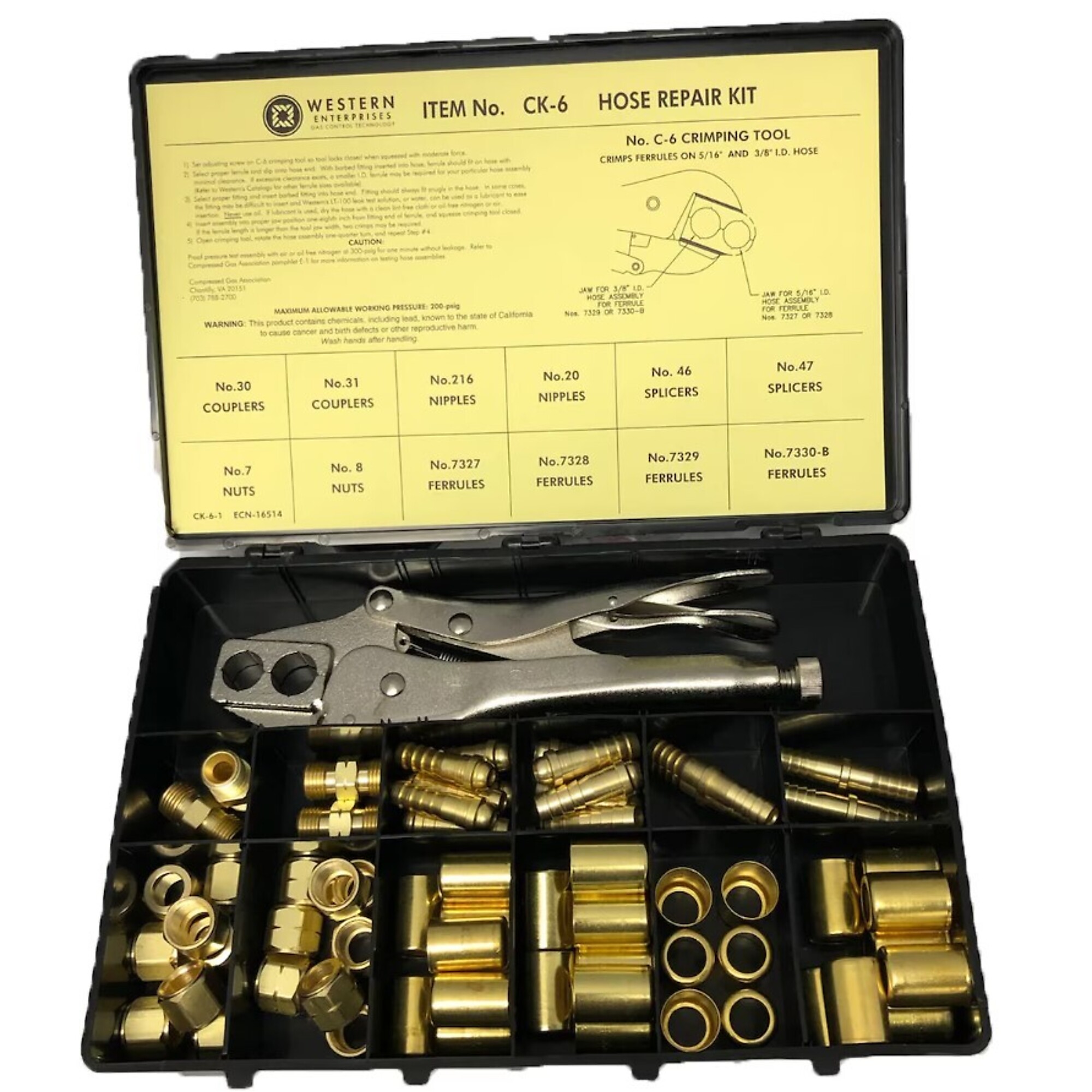Western Enterprises, HOSE REPAIR KIT W/ C6-6-1 TOOL, Model# WESCK6